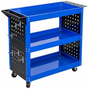 WORKSHOP TROLLEY 3 LEVELS REINFORCED /SILVER