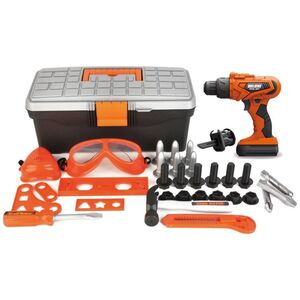 LeanToys Zestaw Majsterkowicza Skrzynka Narzędzia Wiertarka Na Baterie