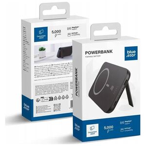 BLUE STAR powerbank 5000 mAh kompatybilny z MagSafe 2A 5W W0553 czarny