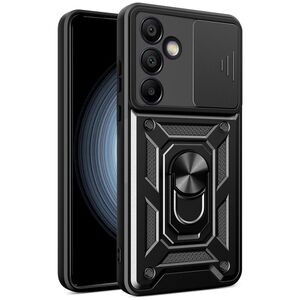 Etui pancerne Hybrid Armor Camshield z osłoną aparatu i metalowym ringiem do Samsung Galaxy S24 FE - czarne