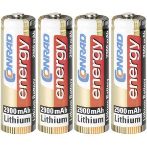 Conrad Conrad FR6, AA, λίθιο, 1,5 V, 4 stk, 2900 mAh, -20 - 60 °C 14152125 4053199922741