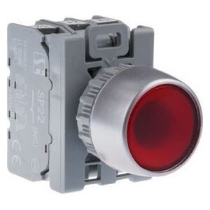 Κουμπί Spamel Covered Spamel 1-στροφή κόκκινο 230V AC LED SP22-KLC-01-230-LED-AC 13685374 5907723056848