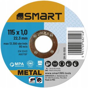 Έξυπνος επίπεδος δίσκος κοπής μετάλλου 115x1,0mm smart 7468668 5901769682146