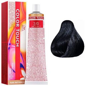 Wella Professionals Wella Professionals, Color Touch, Χωρίς Αμμωνία, Ημιμόνιμη Βαφή Μαλλιών, 2/0 Μαύρο, 60 ml για γυναίκες 13077541 8005610546698
