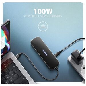 axagon HMC-6GLN Wieloportowy hub USB 6in1, 5Gbps, 2xUSB-A, 1x USB-C, GLAN, HDMI 4K/60Hz, PD 100W, 20cm USB-C kabel