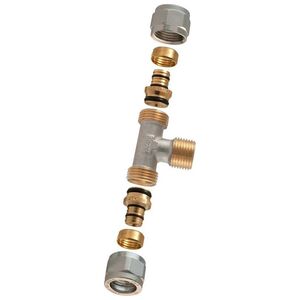 TDM BRASS DEMOUNTABLE THREADED TEE 1460E20X3/4
