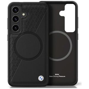 Etui BMW Leather Half Textured MagSafe    do Samsung Galaxy S25 czarny