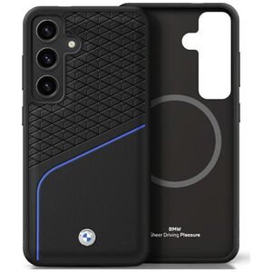 BMW Leather Textured and Smooth MagSafe case for Samsung Galaxy S25 black