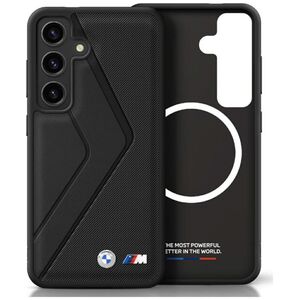BMW Leather Oversized Stripes MagSafe case for Samsung Galaxy S25 black