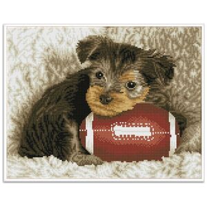 DIAMOND DOTZ Διαμαντένιο Κέντημα Diamond Dotz Diamond Mosaic Footy Puppy with Rugby Ball 49x40cm DQ8017 13914743 4895225917730