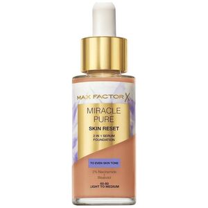 Miracle Pure 2w1 Skin Reset pielęgnujący podkład z serum o wegańskiej formule 60-80 Light to Medium 30ml