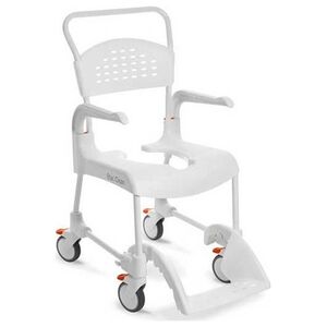 Etac Clean wózek toaletowo-prysznicowy zregulacją wysokości siedziska (47,5 do 60cm)- 4 hamulce, kol. śnieżny biały