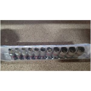 KT SOCKET SET 1/4" 11PCS SHORT 12K. 5/32"-1/2" RAIL