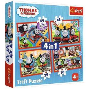Trefl PUZZLE 4w1 Odjazdowy Tomek /Thomas_Friends 34619