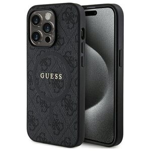 Guess Guess GUHMP14LG4GFRK iPhone 14 Pro 6.1" czarny/black hardcase 4G Collection Leather Metal Logo MagSafe