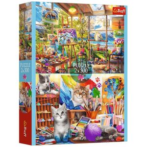 PUZZLE 2x500 Sztuka malowania 37530