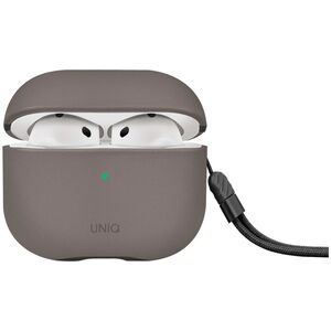 UNIQ Lyden DS - etui  ze sztucznej skóry do AirPods 4 szare - Gwarancja bezpieczeństwa. Proste raty. Bezpłatna wysyłka od 170 zł.