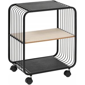 Półka mobilna NOIR, 2-poziomowa, metalowa, 43,3 x 28 x 53 cm
