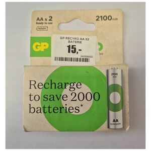 Akumulatorki, AA (HR6), 1.2V, 2100 mAh, GP, kartonik, 2-pack, ReCyko