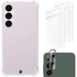 Bizon Case Clear Pack case + 2x tempered glass + lens protection Samsung Galaxy S24+ Plus clear