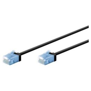 Goobay Ultra-elastyczny CAT 6A kabel krosowy, slim, U/UTP, czarny - Długość kabla 3 m