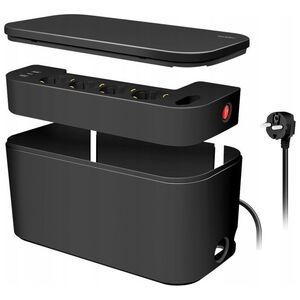 Kabel zasilający LogiLink LogiLink Kabelbox m. 5-fach-Steckdosenleiste USB/Schuko sch