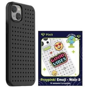 Σετ θήκης Pinit Pinit Dynamic + Emoji Pin iPhone 14 Plus 6,7" μαύρο/μαύρο μοτίβο 3 13002139 5905359817277