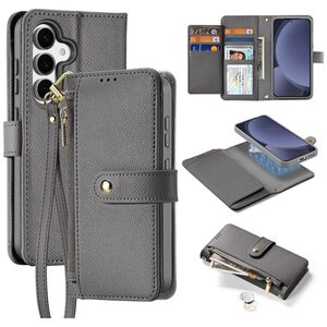 Etui skórzane Dux Ducis Lawa na Samsung Galaxy S25 z odłączanym portfelem magnetycznym - szare