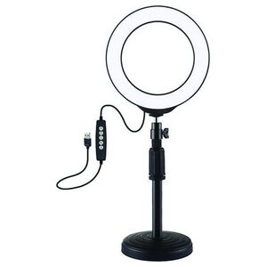 Δακτυλιοειδής λάμπα LED Puluz žiedinė lempa 16cm, su stovu iki 33cm, USB, RGBW 13360248 9990000940509