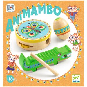 Djeco Djeco Animambo Muzikos instrumentų rinkinys: tamburinas, marakasas, guiro