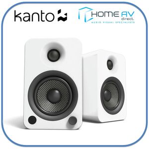 KANTO AUDIO 4" DRIVER - POWERED SPEAKERS WITH BLUETOOTH® AND PHONO PREAMP - MATTE WHITE (INCL. TYPE F & G POWER CORDS)