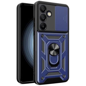 Etui pancerne Hybrid Armor Camshield z osłoną aparatu i metalowym ringiem do Samsung Galaxy S24 FE - niebieskie