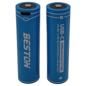 BESTON Baterija 21700 įkraunama με USB-C lizdu, 3.6V, 5000mAh, Li-Ion, 2vnt. 14201018 9990000620388