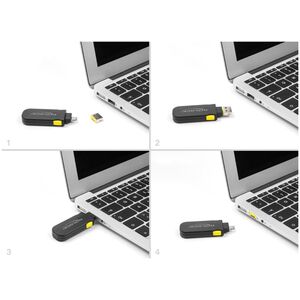 DeLOCK 22031 bloker portów Blokada portu + klucz USB Typu-A Czarny, Żółty 1 szt.
