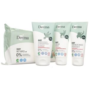 Derma SET Eco Baby maść łagodząca 100ml + krem pielęgnacyjny 100ml + szampon/mydło do kąpieli 150ml + chusteczki nawilżane 64szt