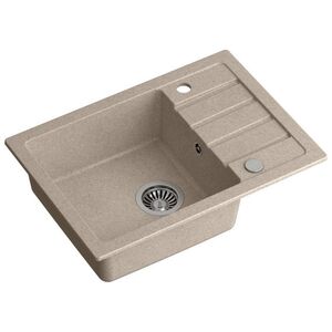 Νεροχύτης GraniteQ JERRY 116, νεροχύτης γρανίτης μπεζ (62x44x17,5) + σιφόνι + κάλυμμα 12945519 5904310991483