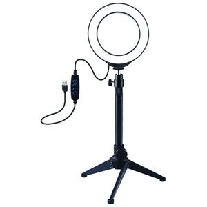 Δαχτυλίδι φωτιστικό LED Puluz žiedinė lempa 12cm, su trikoju poznaniu stovu iki 24,5cm, USB 13360264 9990000940493