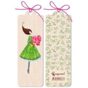 Cozywood Zakładka drewniana Kobieta z bukietem