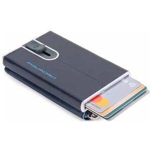 Piquadro Piquadro, Blue Square, Leather, Card Holder, Square Sliding System with Zipped Coin Pocket, PP5359B2R-BLU2, Blue, For Men For Men