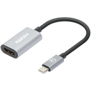 Adapter USB Manhattan Manhattan 153973 adapter kablowy 0,11 m USB Type-C HDMI Szary