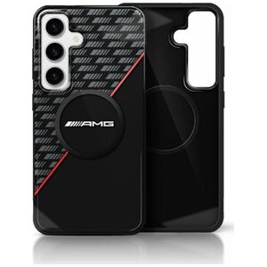 AMG Double Layer Rhombs MagSafe Case for Samsung Galaxy S25+ Black/Red