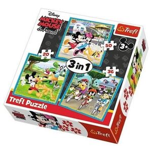 Trefl Puzzle 3w1 Myszka Miki z przyjaciółmi