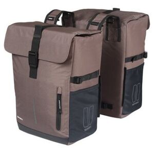 Sakwy BASIL MOVE DOUBLE BICYCLE BAG, UNIVERSAL BRIDGE, 30L, Wodoodporna, Brown (NEW 2025)