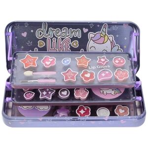 Unicorn Makeup Case Triple Layer Beauty Tin zestaw kosmetyków do makijażu dla dzieci