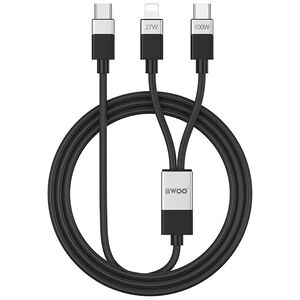 BWOO braided 100W/27W 2 in 1 USB-C to USB-C and Lightning cable 6933654813785