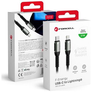 FORCELL F-ENERGY C259 kabel Typ C do Lightning PD 3A 27W Cafule 3 m czarny