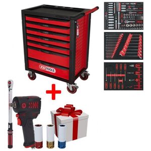 KSTOOLS καροτσάκι εργαλείων 215 τεμαχίων KS TOOLS RACINGline, 7 συρτάρια, με αξεσουάρ 14234776 4069465002383