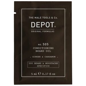 Depot, 500 Beard & Mustache Specifics No. 505, Beard Oil, Ginger & Cardamom, For Shine & Softness, 5 ml For Men