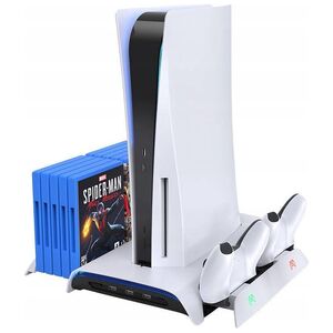 Ipega Wielofunkcyjna podstawka chłodząca RGB do PS5 z funkcją ładowania Kiwi Home PB01 biała