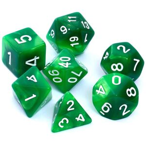 Rebel Komplet kości REBEL RPG - Dwukolorowe - Zielono-żółte (106471)